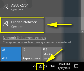 hidden wifi networks windows 10